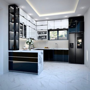 Tủ Bếp Inox Cánh Kính TBI03